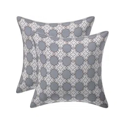 Texstylers Brown Set of 2 Abstract Square Cushion Covers-26