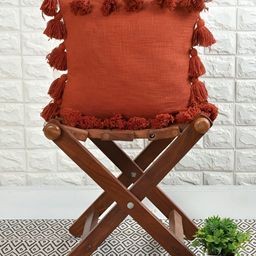 HOMADORN Rust Decorative Boho Cotton Square Cushion Cover-image-38