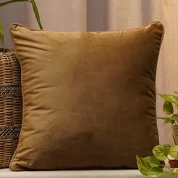 ZEBA Gold-Toned Velvet Square Cushion Cover-21