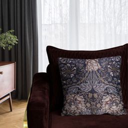 Tasseled Home Grey & Pink Floral Velvet Square Cushion Cover-image-29