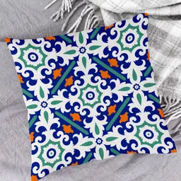 HOUZZCODE Blue & White Set of 2 Ethnic Motifs Square Cushion Covers image 4