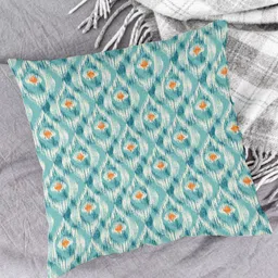 HOUZZCODE Blue & Black Set of 2 Abstract Square Cushion Covers image 2