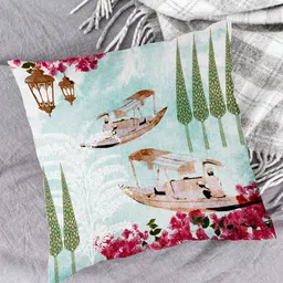 HOUZZCODE Blue & Pink Set of 2 Abstract Square Cushion Covers image 3