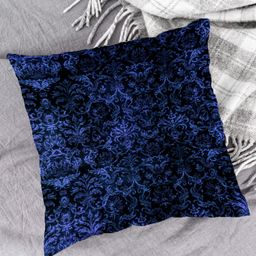 HOUZZCODE Blue & Black Set of 2 Abstract Square Cushion Covers image 2