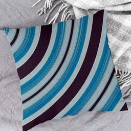 HOUZZCODE Blue & Black Set of 2 Abstract Square Cushion Covers image 2