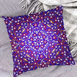 HOUZZCODE Blue & White Set of 2 Floral Square Cushion Covers image 2