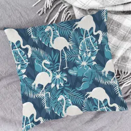 HOUZZCODE Set of 2 Blue & White Printed Square Cushion Covers image 4
