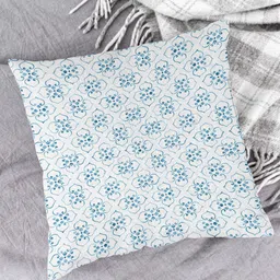 HOUZZCODE Blue & White Set of 2 Square Cushion Covers image 3