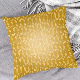 HOUZZCODE Gold-Toned & Black Set of 2 Abstract Square Cushion Covers image 2