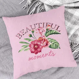HOUZZCODE Pink & Black Set of 2 Square Cushion Covers image 3