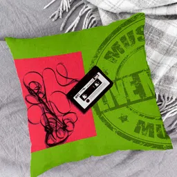 HOUZZCODE Pink & Green Set of 2 Abstract Square Cushion Covers image 4