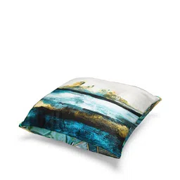 BIANCA Teal & White Set of 2 Abstract Square Cushion Covers image 2
