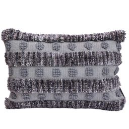 ROMEE Set Of 2 Grey & Black Rectangle Cushion Covers image 3