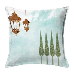 HOUZZCODE Blue & Pink Set of 2 Abstract Square Cushion Covers image 2