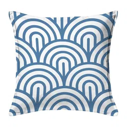 HOUZZCODE White & Blue Set of 2 Abstract Square Cushion Covers image 3