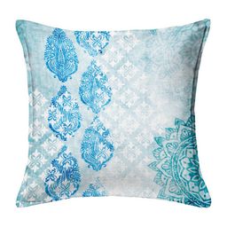 HOUZZCODE Blue & White Set of 2 Abstract Square Cushion Covers image 3