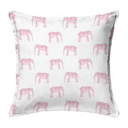 HOUZZCODE Pink & White Set of 2 Abstract Square Cushion Covers image 3