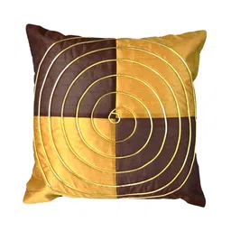Tranquil square Brown & Yellow Set of 5 Embellished Square Cushion Covers image 4