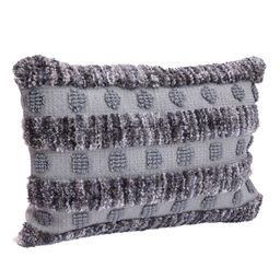 ROMEE Set Of 2 Grey & Black Rectangle Cushion Covers image 4