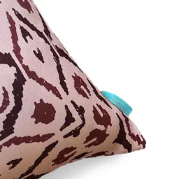 Tasseled Home Mauve & Rust Red Satin Square Cushion Cover image 3