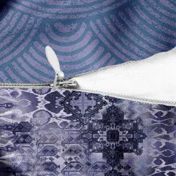 HOUZZCODE Blue Set of 2 Ethnic Motifs Square Cushion Covers image 3