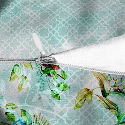 HOUZZCODE Blue & Green Set of 2 Floral Square Cushion Covers image 2