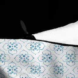 HOUZZCODE Blue & White Set of 2 Square Cushion Covers image 2