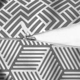 HOUZZCODE Set of 2 Grey & White Geometric Square Cushion Covers image 3
