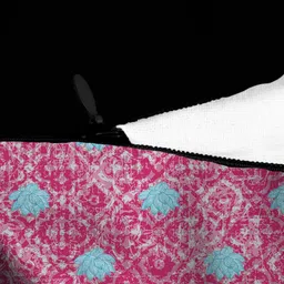 HOUZZCODE Pink & Blue Set of 2 Square Cushion Covers image 3