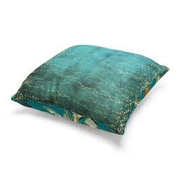 BIANCA Teal & Gold-Toned Set Of 2 Abstract Printed Square Cushion Covers image 4