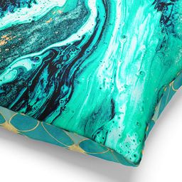 BIANCA Teal & Blue Abstract Square Cushion Covers image 5