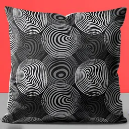 ArtzFolio Black & Grey 5 Pieces Geometric Printed Velvet Square Cushion Covers image 4