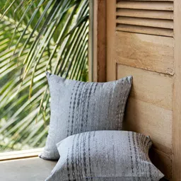 Eris Home Wander Grey Abstract Cotton Silk Square Cushion Covers-image-25