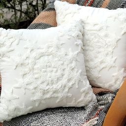 GRHAMOY White 2 Pieces Abstract Cotton Rectangle Cushion Covers-image-73