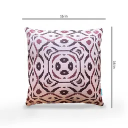 Tasseled Home Mauve & Rust Red Satin Square Cushion Cover image 5
