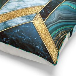BIANCA Teal & Yellow Set of 3 Abstract Square Cushion Covers image 5