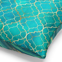 BIANCA Teal & White Set of 2 Abstract Square Cushion Covers image 5