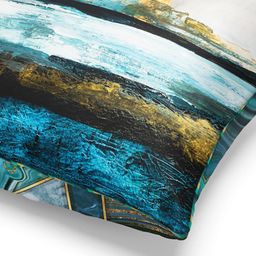 BIANCA Teal & White Set of 2 Abstract Square Cushion Covers image 5