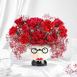 Romantic Blooms in Girl Pot for Anniversary-image-31