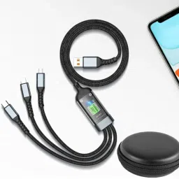 BUFONA USB LED Display 100W Multi Charging Cable Data Transfer Cable +Carry Pouch Charging Pad-33