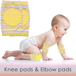 babymoon Baby Padded Knee Pads for Crawling, Anti-Slip Stretchable Kids Knee Cap Yellow Baby Knee Pads-picture-12