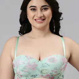 Enamor Blue Print Underwired Lightly Padded Medium Coverage Everyday Strapless Tshirt Bra-16