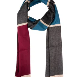 The Tie Hub Men Colourblocked Woolen Scarf With Frayed Border-image-73