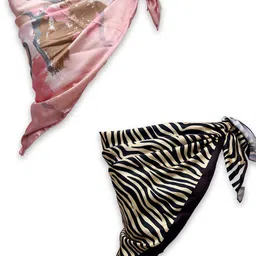 Leeza Store Women Pack Of 2 Printed Scarves-56