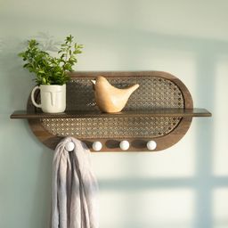 ellementry Brown Wood Wall Shelf-3