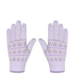 LOOM LEGACY Women Winter Acrylic Woolen Floral Print Hand Gloves-image-7