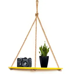 VAH Kya Bat Hai !! Yellow 1 Layer Floating Wall Hanging Shelf-picture-26