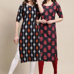 KALINI Women Pack Of 2 Ethnic Motifs Printed Crepe Kurta-picture-11
