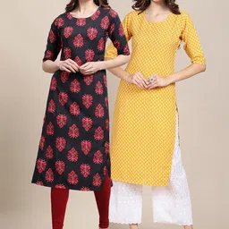 KALINI Women Pack of 2 Crepe Kurta-image-56