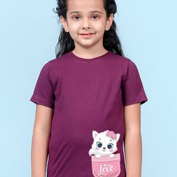 NUSYL Girls Graphic Printed Cotton T-shirt-picture-12